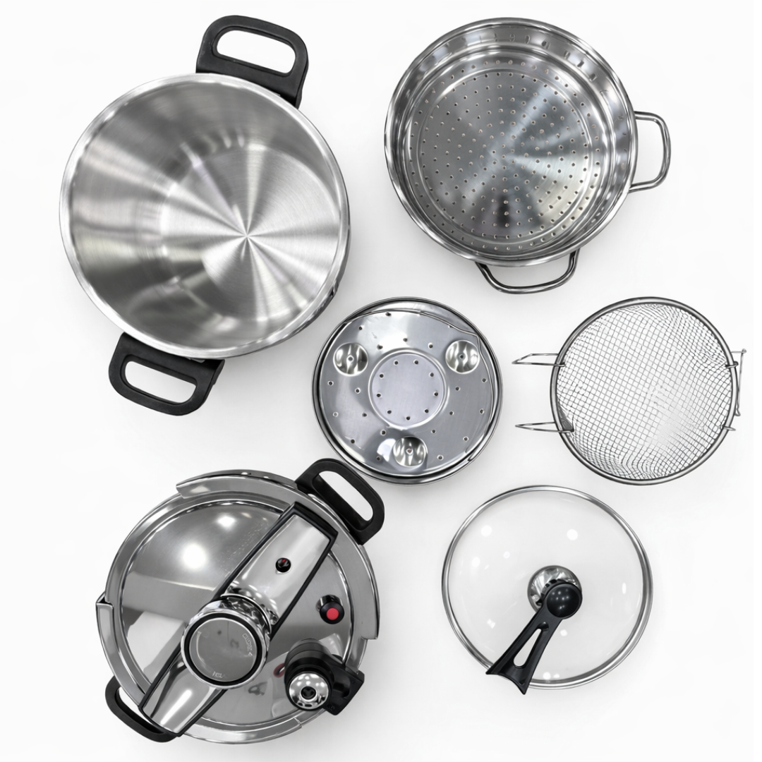 Cocotte-Minute Brendelli Inox 4+7L | طنجرة ضغط اينوكس أصلية