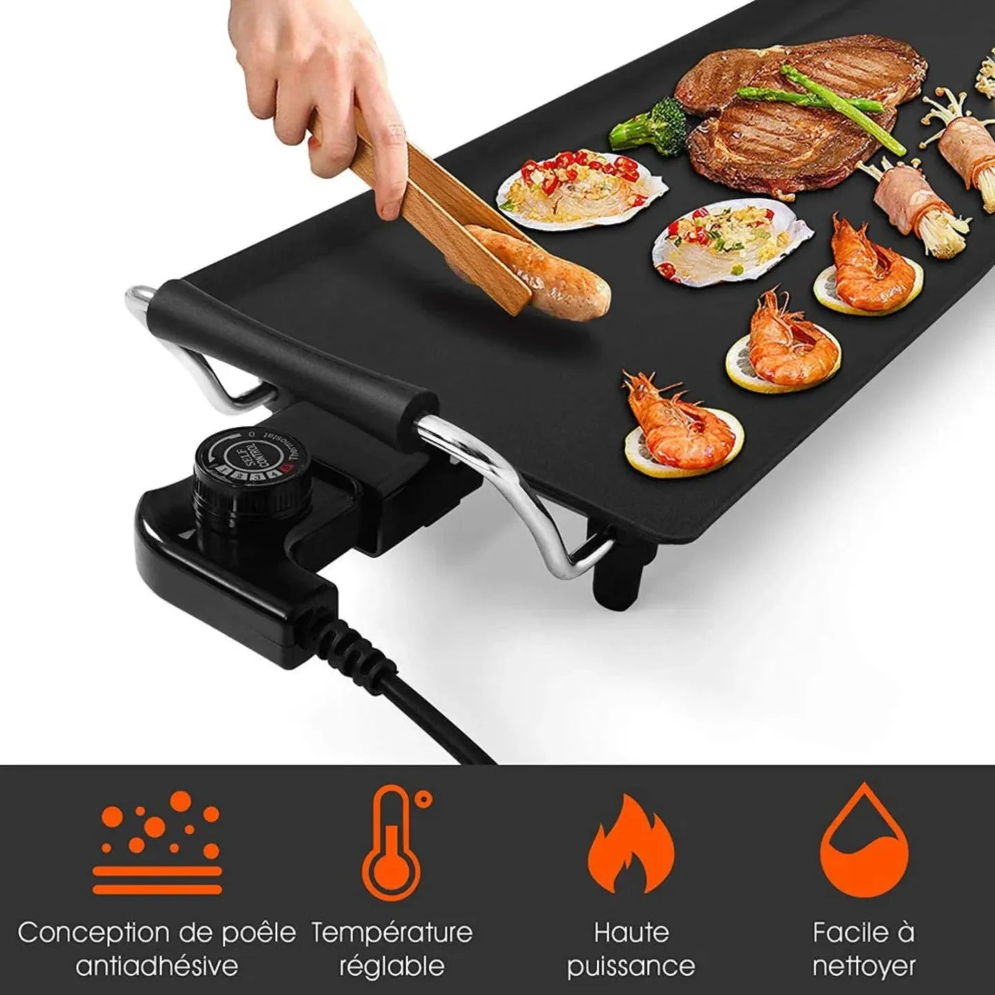 شواية كهربائية XXL 90cm PLANCHA ROYAL SWISS 2000W