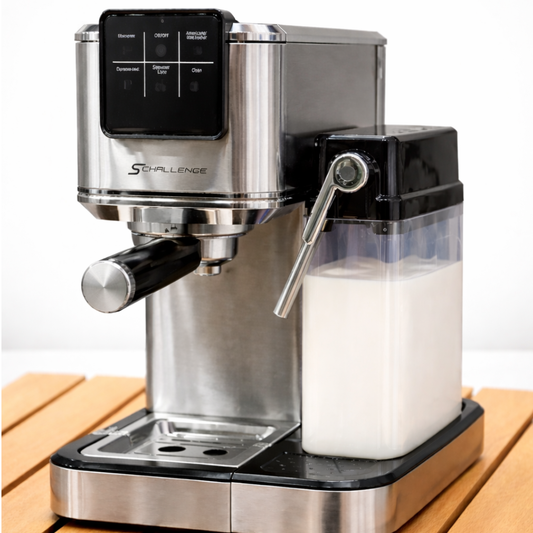 ماكينة قهوة Espresso Shallenge Barista Pro 1350W – ضغط 20 بار | كبسولات وقهوة مطحونة