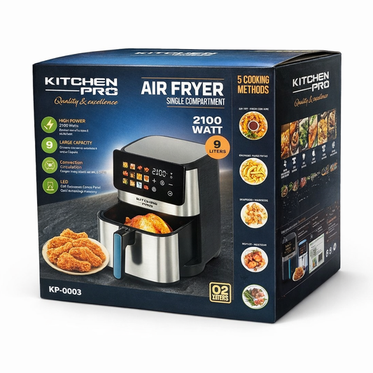 قلاية هوائية Kitchen Pro 9 لتر – 2100 واط | طهي صحي بدون زيت 🔥