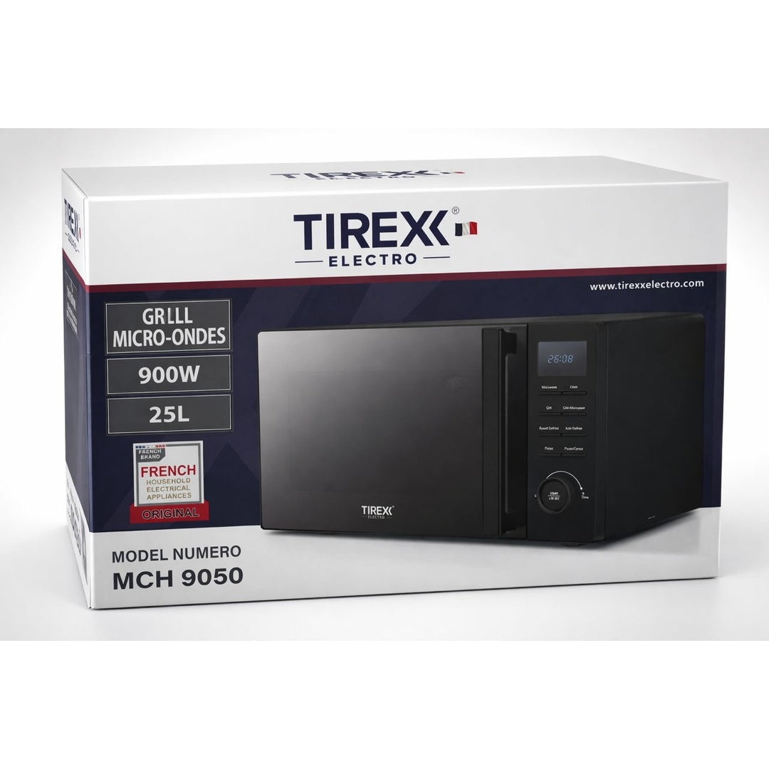 Micro-ondes TIREXX Grill 🔥
🍗 ميكرووند + Grill في جهاز واحد ⚡ قوة 900W سعة 25 لتر